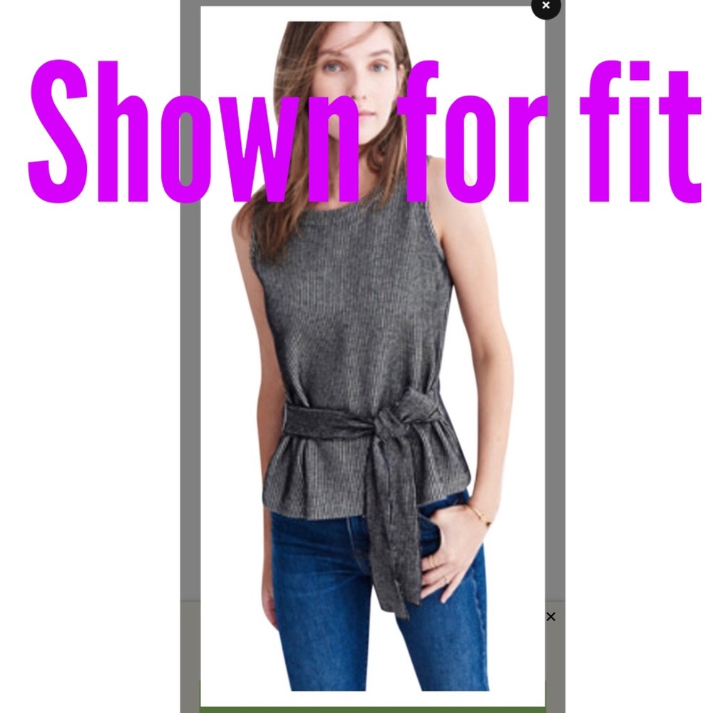 Grey Ribbed French Rib Tie-waist Tank Top